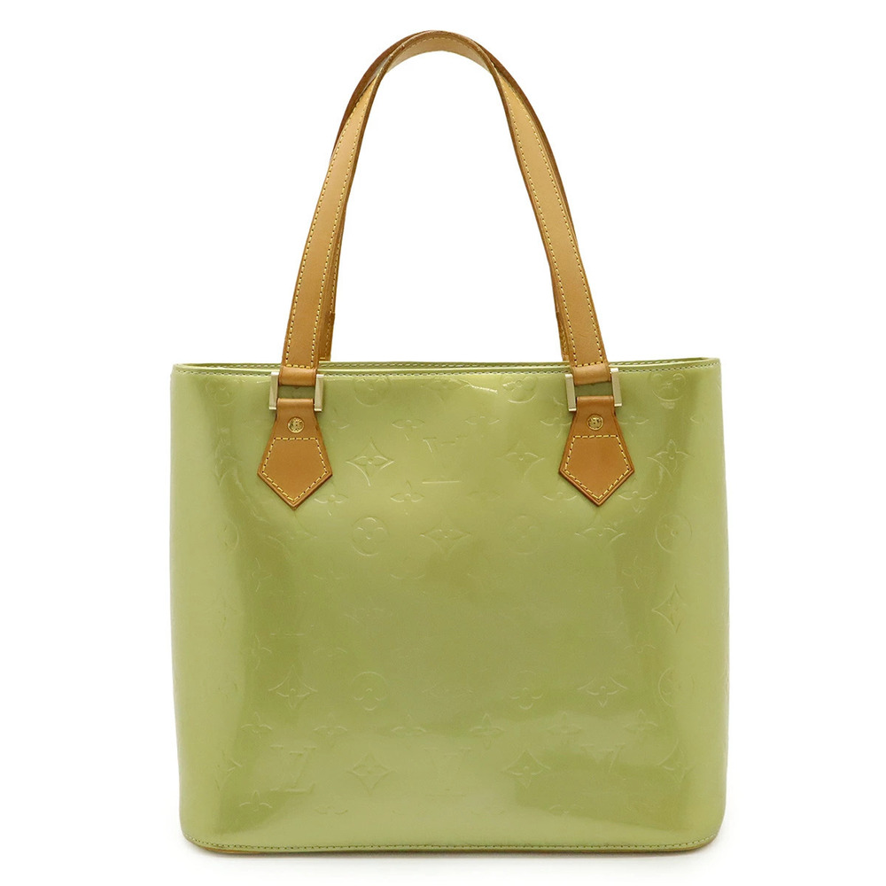 LOUIS VUITTON Monogram Vernis Houston Tote Bag Shoulder Enamel Lime Yellow